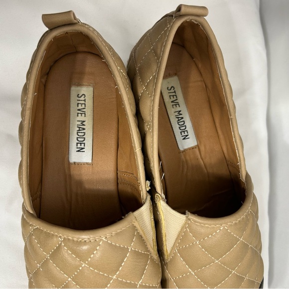 Steve Madden Palamo Quilted two tone Stitched Espadrille Natural Loafers Sz. 6.5 - Picture 14 of 15